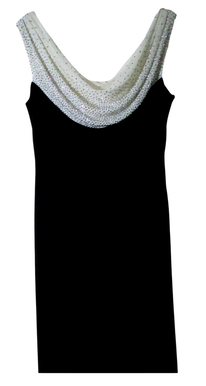 Jackie Jon New York Women's Formal Black Sleeveless Stretch Beaded Dress Size 10